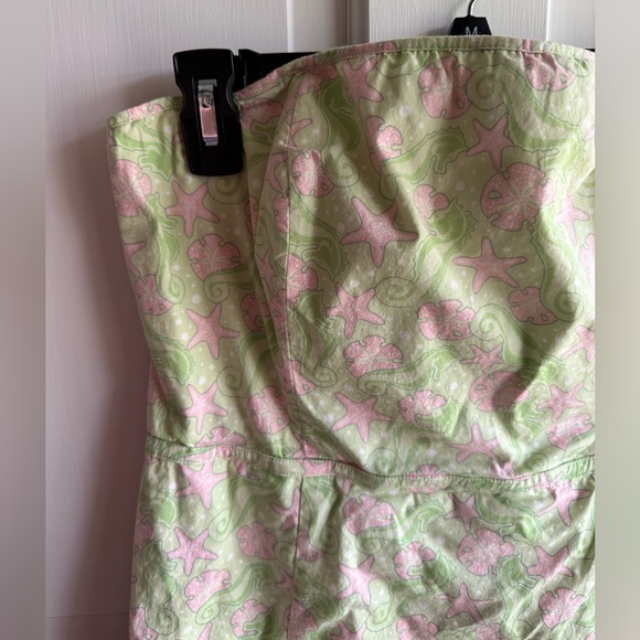 Vineyard Vines Size 12 Pink & Green Shell Beach Shift Dress - Picture 3 of 7